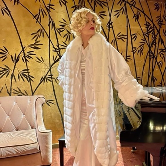 "DANA" Custom Order Gatsby White Velboa & Faux Mink Fur Coat (more colors) - Picture 4 of 7